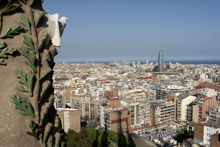 Barcelone, vue des terrasse de la Sagrada Familia